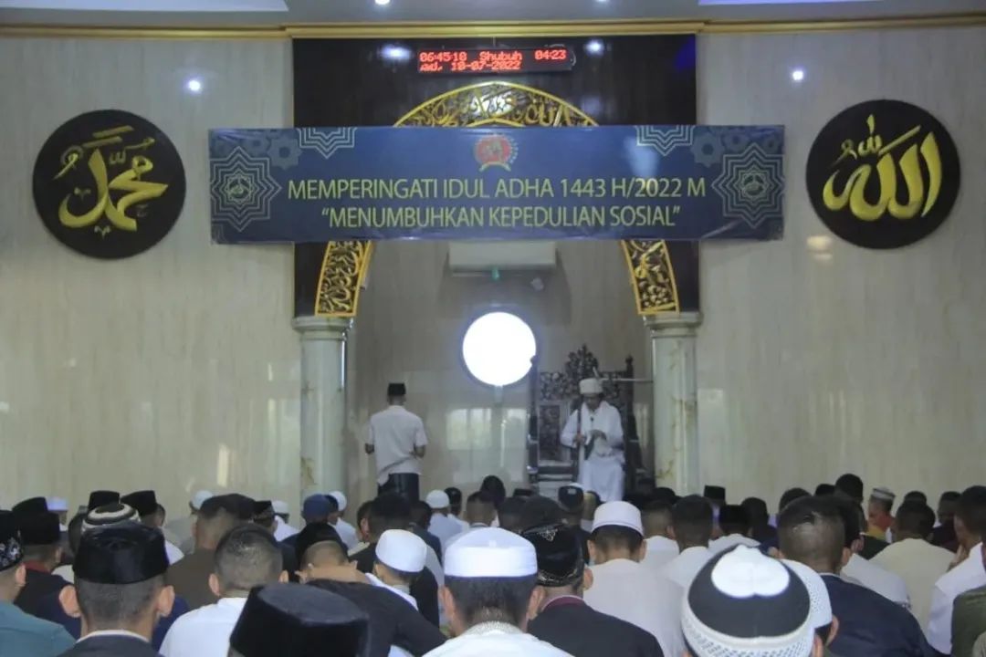 Yonif Para Raider 502/Ujwala Yudha Gelar Sholat Idul Adha 1443 H dan Pemotongan Qurban