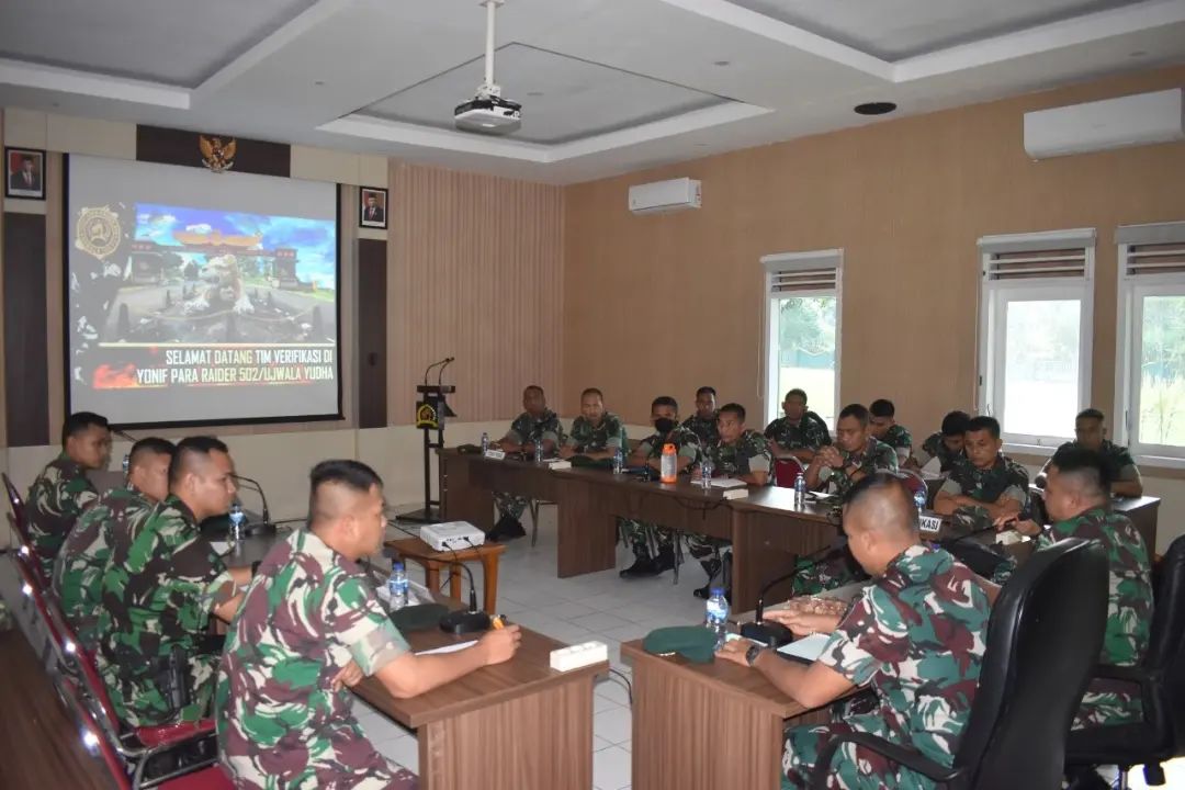 Yonif Para Raider 502/UY Terima Kunjungan Tim Verifikasi Itdivif 2 Kostrad